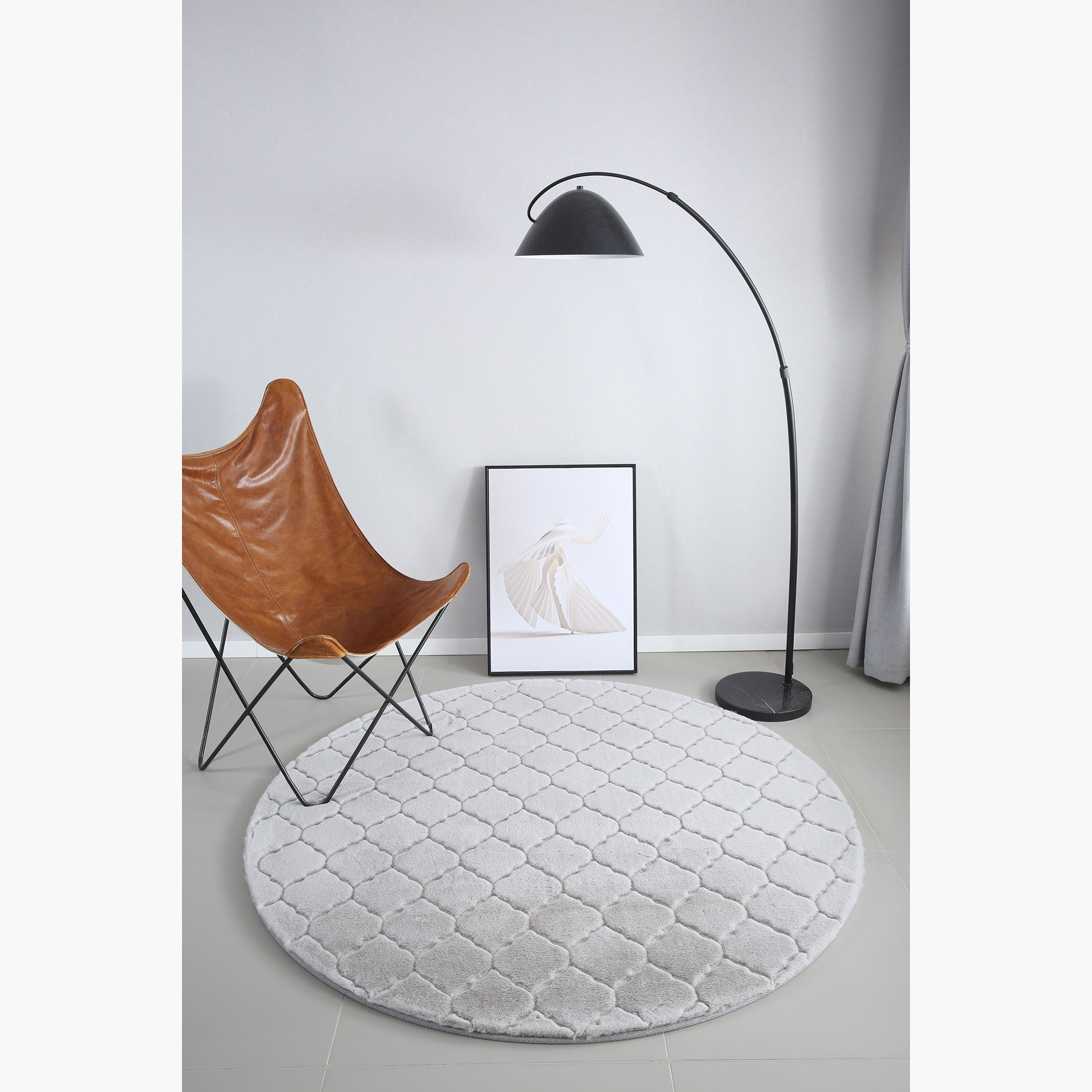 Sewn Castello Round Rabbit Fur Rug - 150 cm-hbxdecorandfurnishings-floorcoverings-rugs-image-1