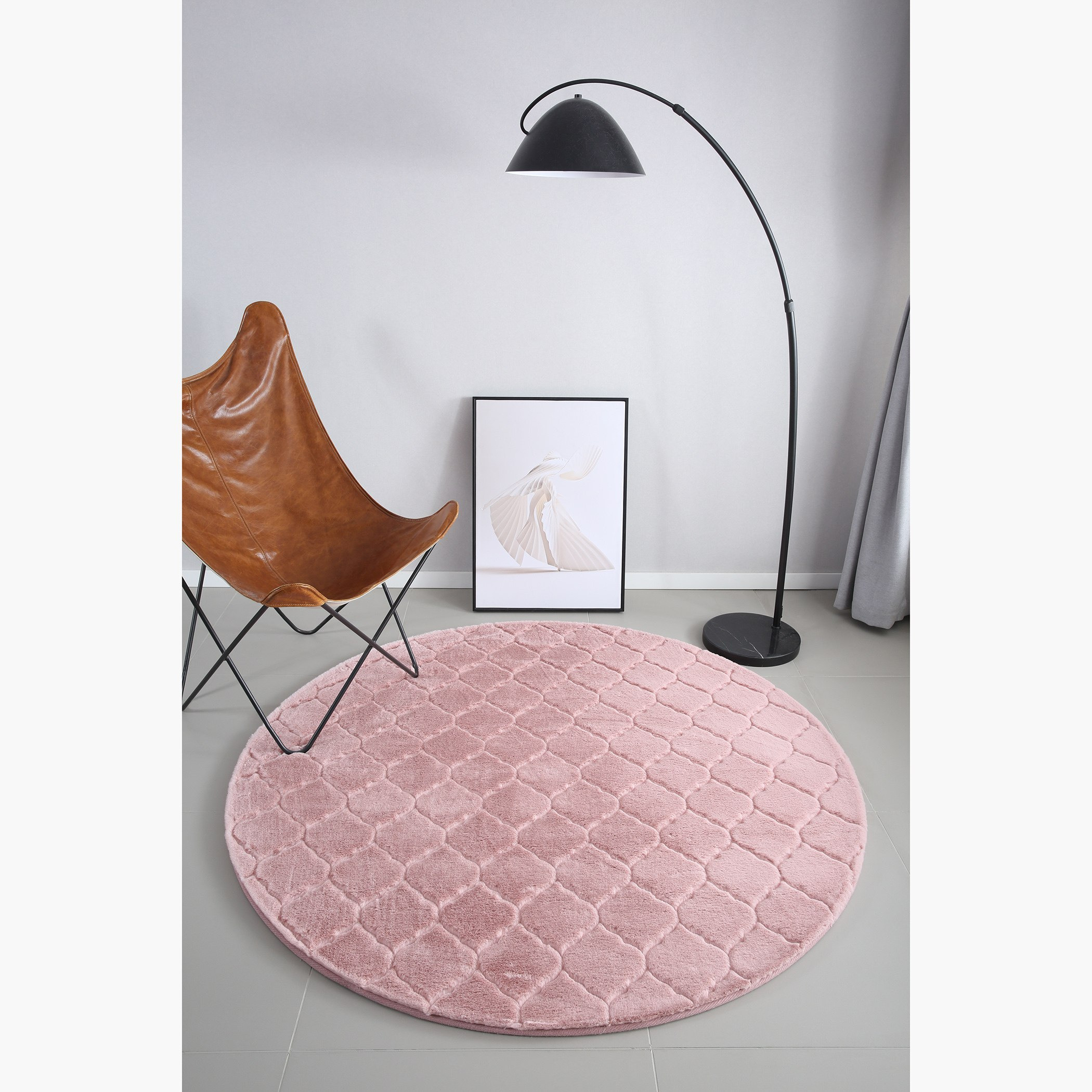 سجادة فرو صناعي مستديرة من سيون - 150 سم-hbxdecorandfurnishings-floorcoverings-rugs-image-1