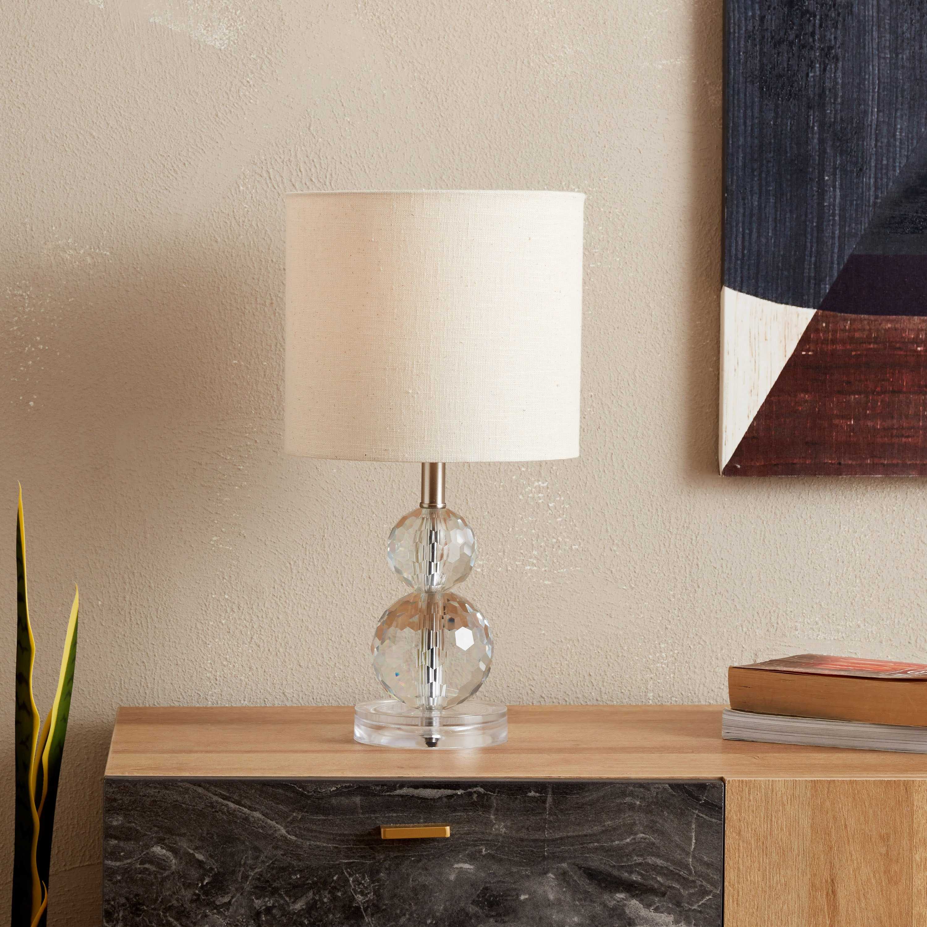 مصباح طاولة كريستال من كروما - 20x20x38 سم-hbxlivingroom-lighting-tablelamps-image-1