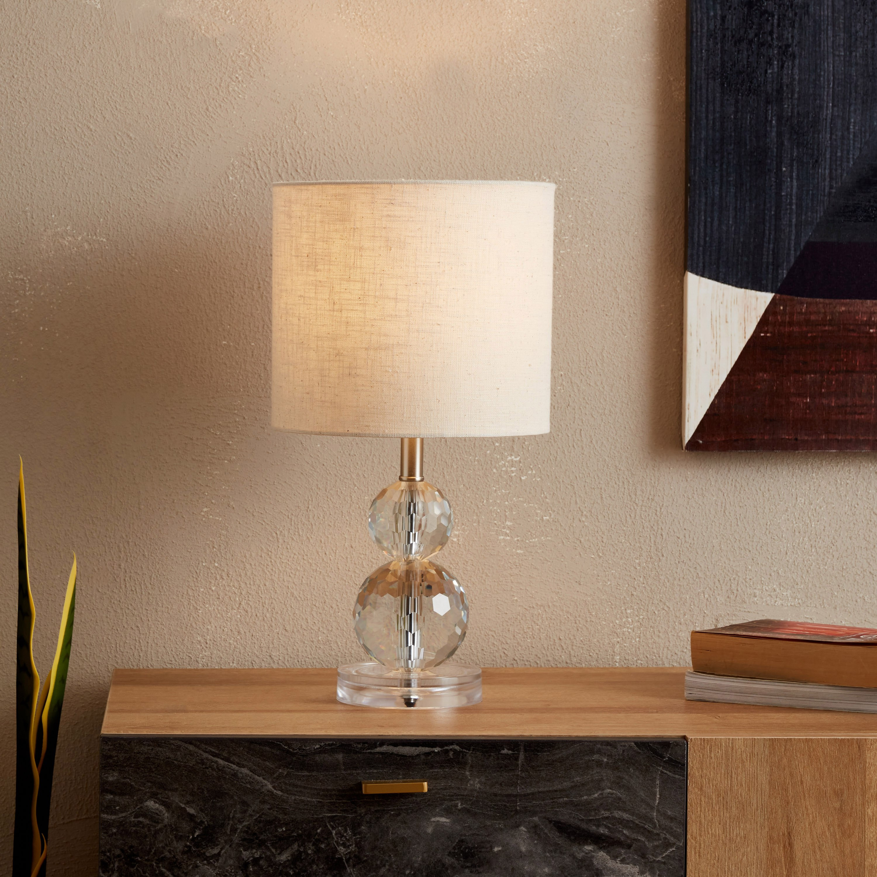 مصباح طاولة كريستال من كروما - 20x20x38 سم-hbxlivingroom-lighting-tablelamps-image-2