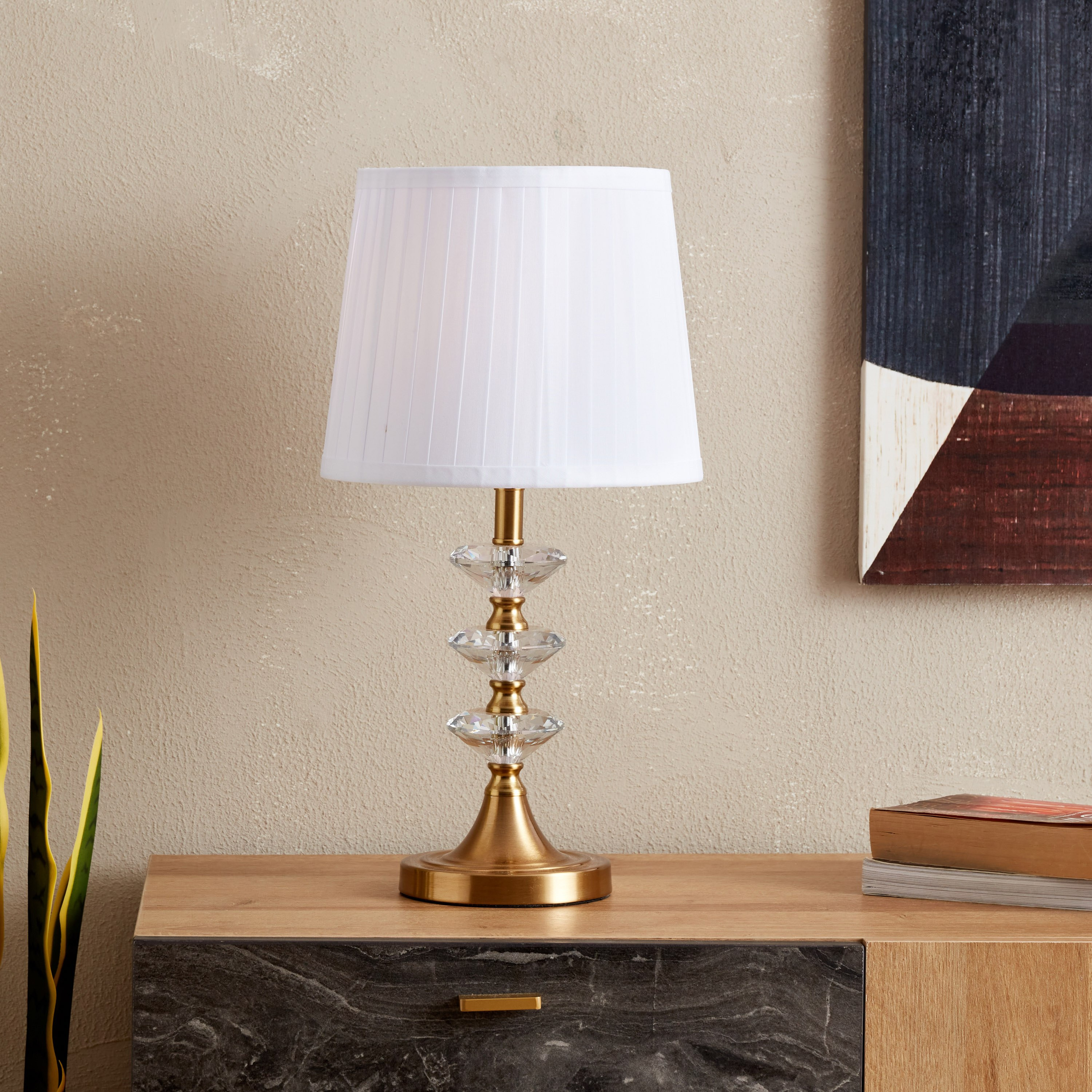مصباح طاولة كريستال من كروما - 25x25x47 سم-hbxlivingroom-lighting-tablelamps-image-1