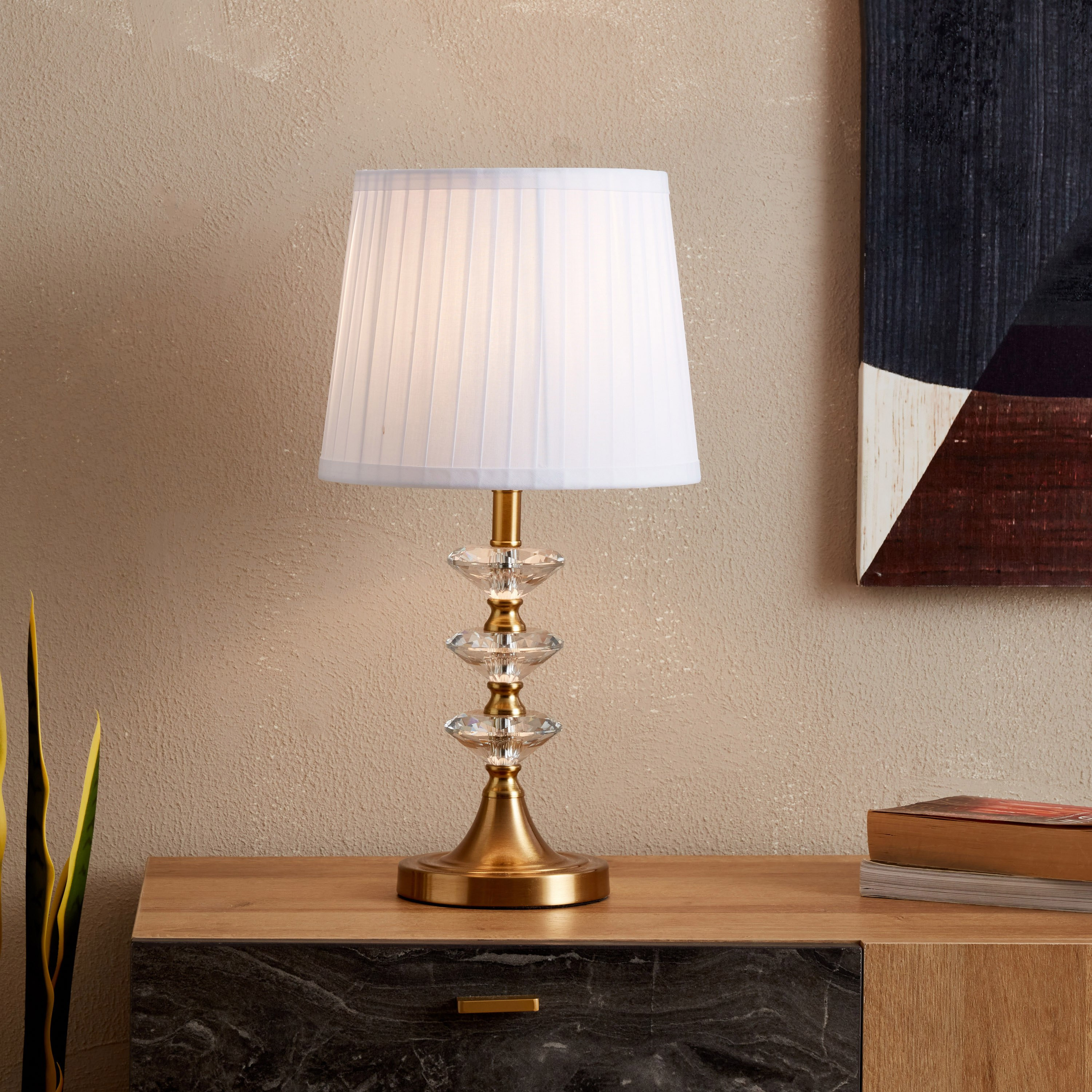 مصباح طاولة كريستال من كروما - 25x25x47 سم-hbxlivingroom-lighting-tablelamps-image-2