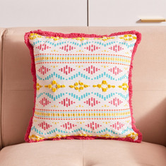 Moirang Atiya Multi Embroidered Cushion Cover - 40x40 cms