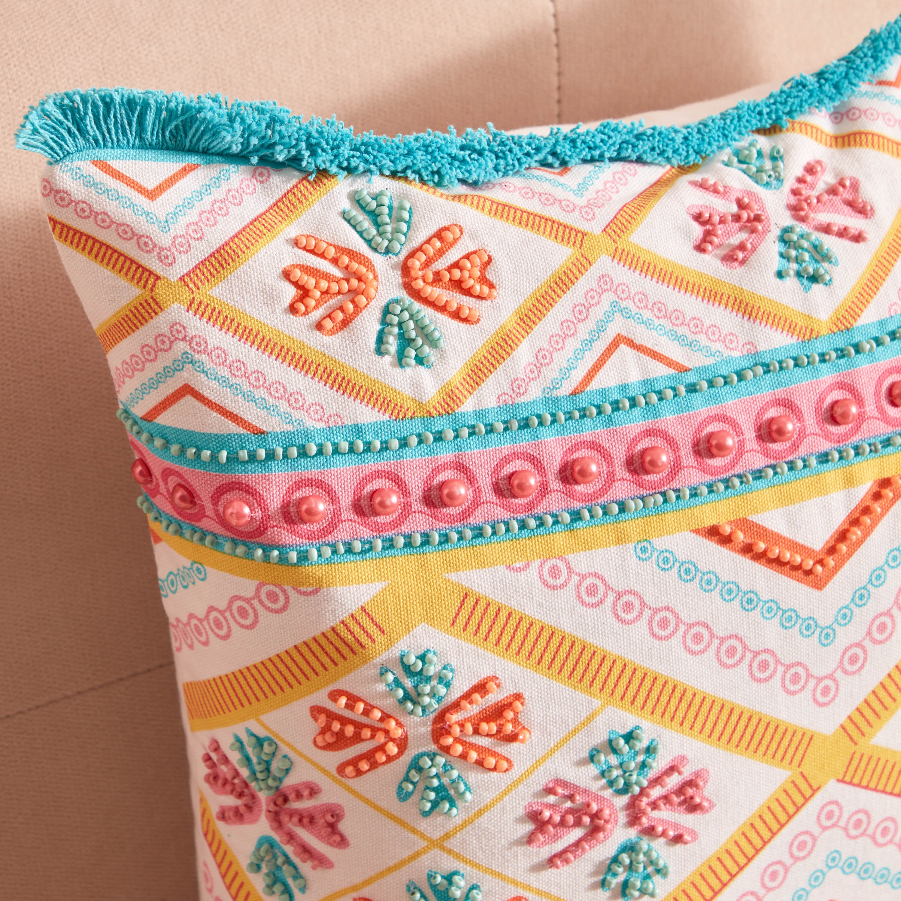 غطاء وسادة ناوبي موتي مخطط بالخرز من مويرانج - 40×40 سم-hbxhomeware-cushionsandcovers-cushioncovers-image-2
