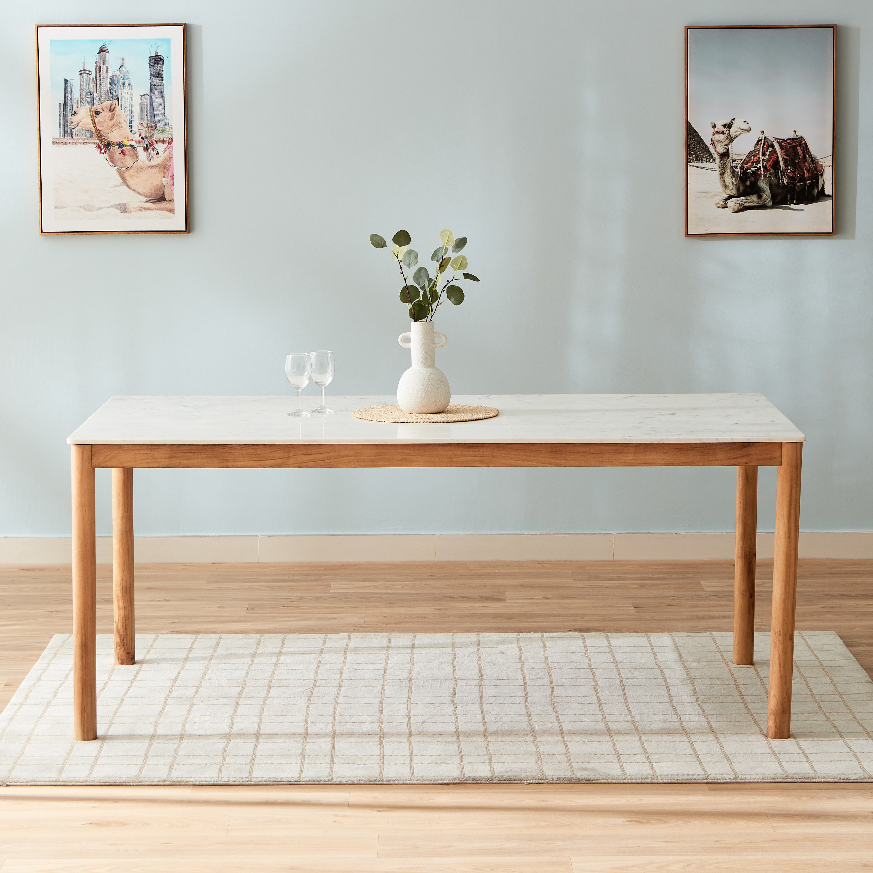طاولة سُفرة لـ6 مقاعد بسطح من الرخام الأصلي - ميدتاون من فيندرا-hbxdiningroom-diningtablesandsets-diningtables-sixseater-image-2