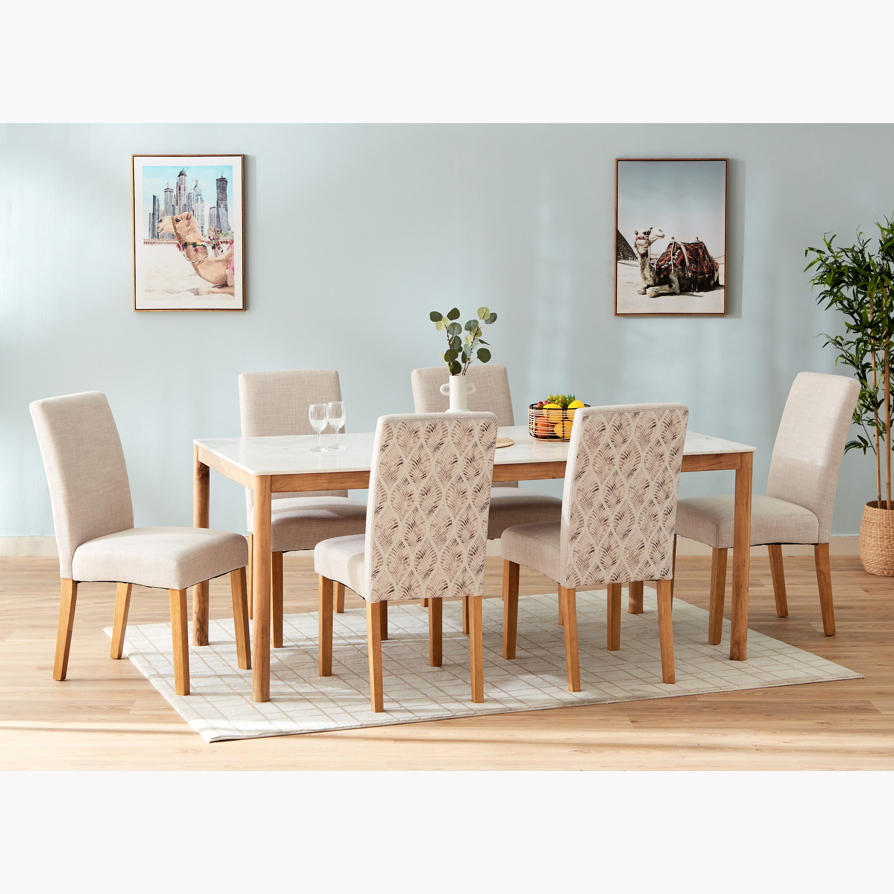 طاولة سُفرة لـ6 مقاعد بسطح من الرخام الأصلي - ميدتاون من فيندرا-hbxdiningroom-diningtablesandsets-diningtables-sixseater-image-6