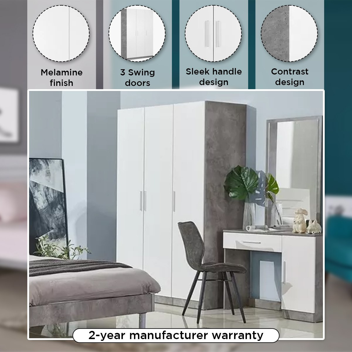 Patara 3-Door Wardrobe-hbxfurniture-wardrobes-image-4