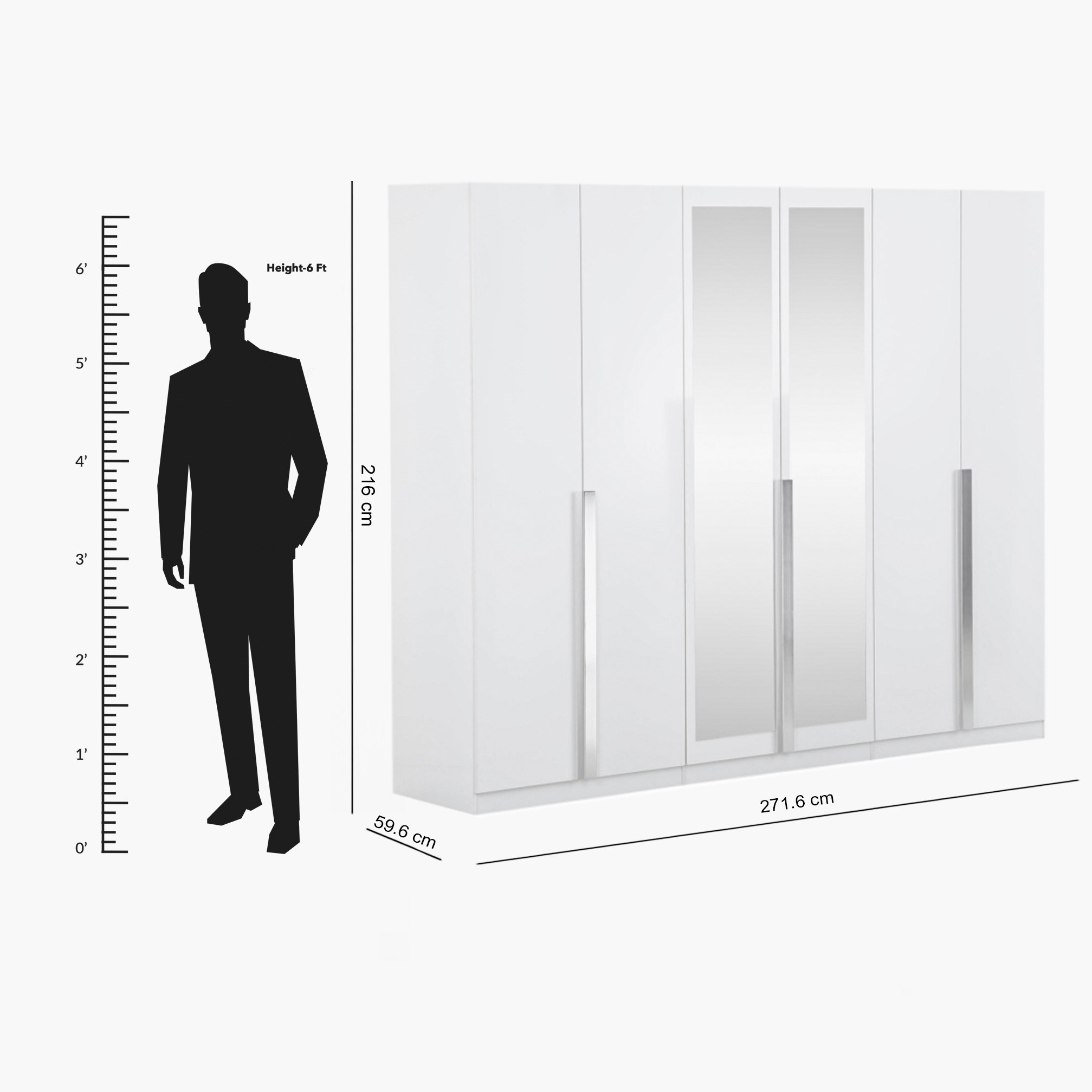 خزانة ملابس 6 أبواب مع مرآتين من بيكاسو-hbxfurniture-wardrobes-image-8
