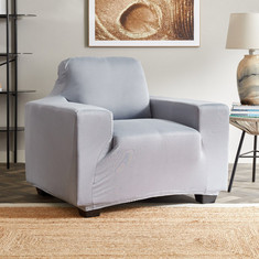 Squab Solid 1-Seater Sofa Cover