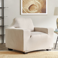 Squab Solid 1-Seater Sofa Cover