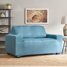 Squab Solid 2-Seater Sofa Cover