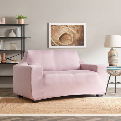 Squab Solid 2-Seater Sofa Cover