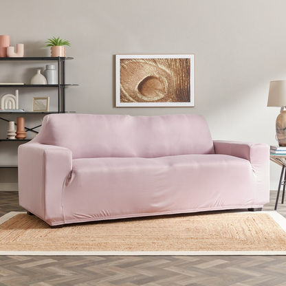Squab Solid 3-Seater Sofa Cover