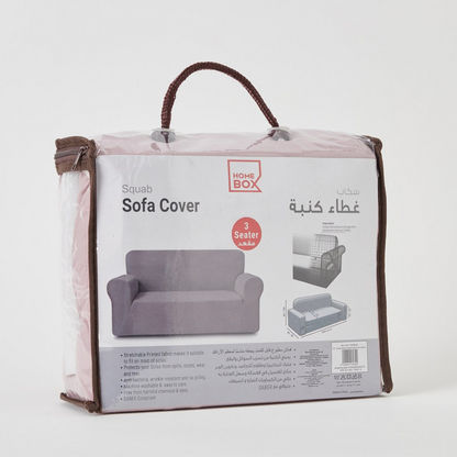 Squab Solid 3-Seater Sofa Cover