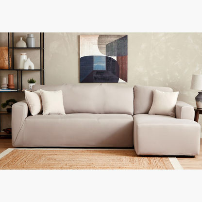 Squab Solid 3-Seater Right Corner Sofa Cover