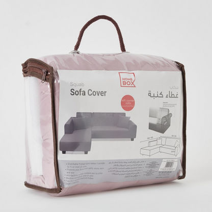 Squab 3-Seater Solid Left Corner Sofa Cover