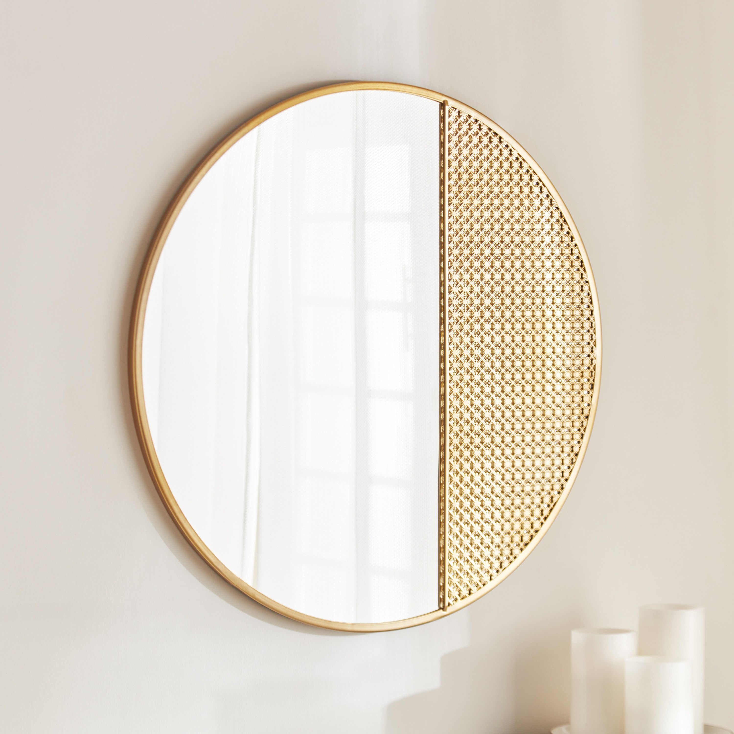 مرآة مستديرة معدنية من هايلي مودرن - 60x1.5x60 سم-hbxhomeware-hbxdecorandfurnishings-image-1