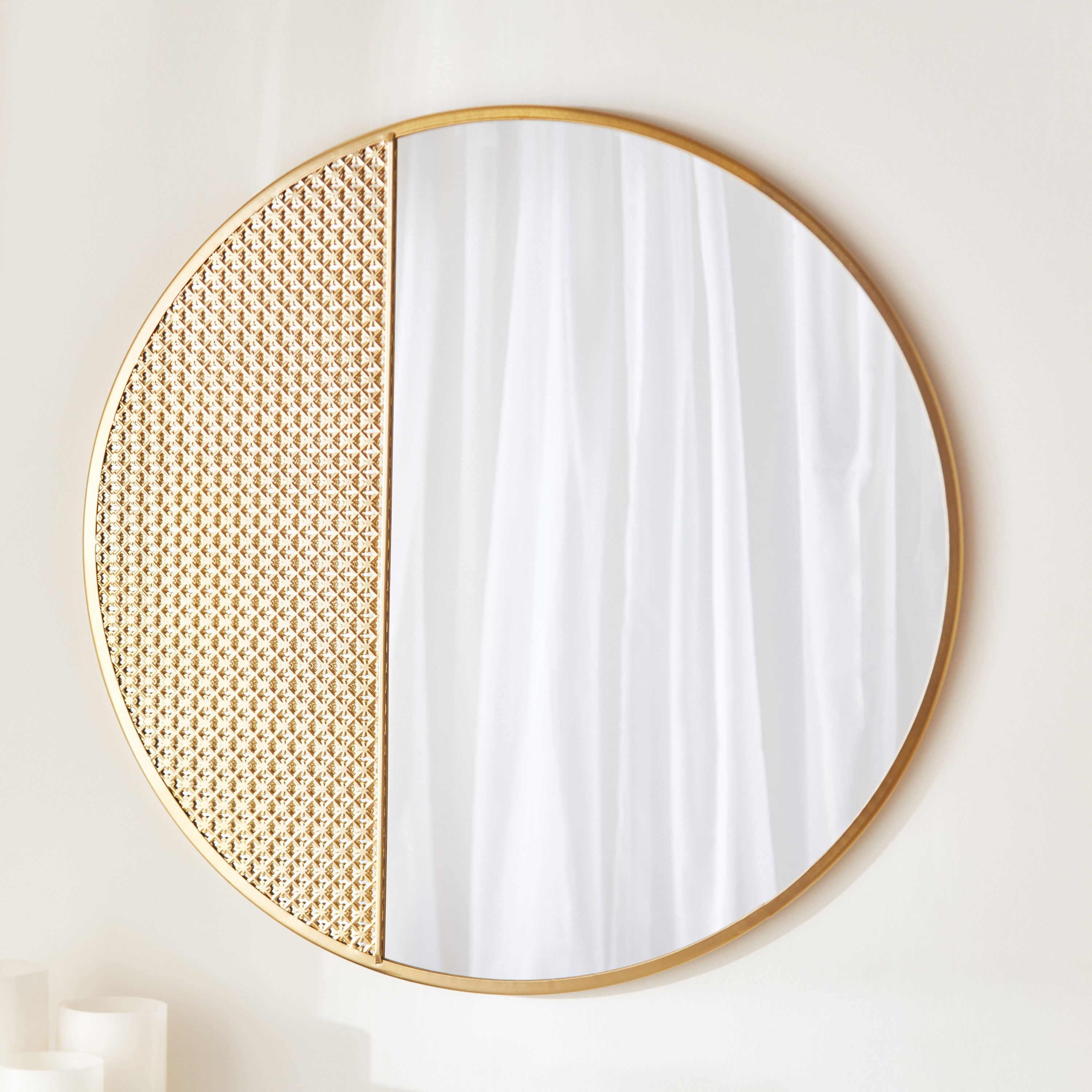 مرآة مستديرة معدنية من هايلي مودرن - 60x1.5x60 سم-hbxhomeware-hbxdecorandfurnishings-image-2