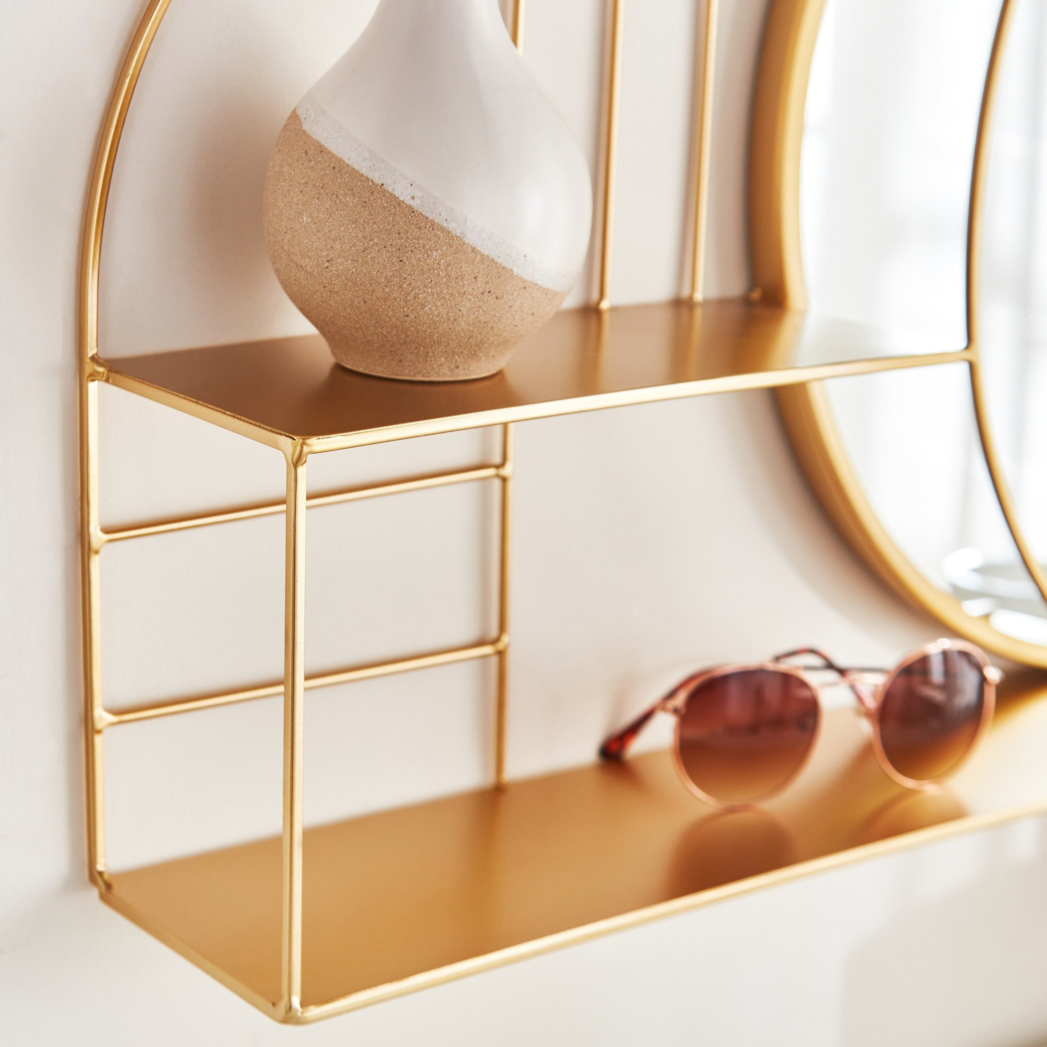 Hailee Modern Metal Circle Shelf Mirror - 66x10x40 cm-PROMO_HB_AE_B1G1_250925-image-3