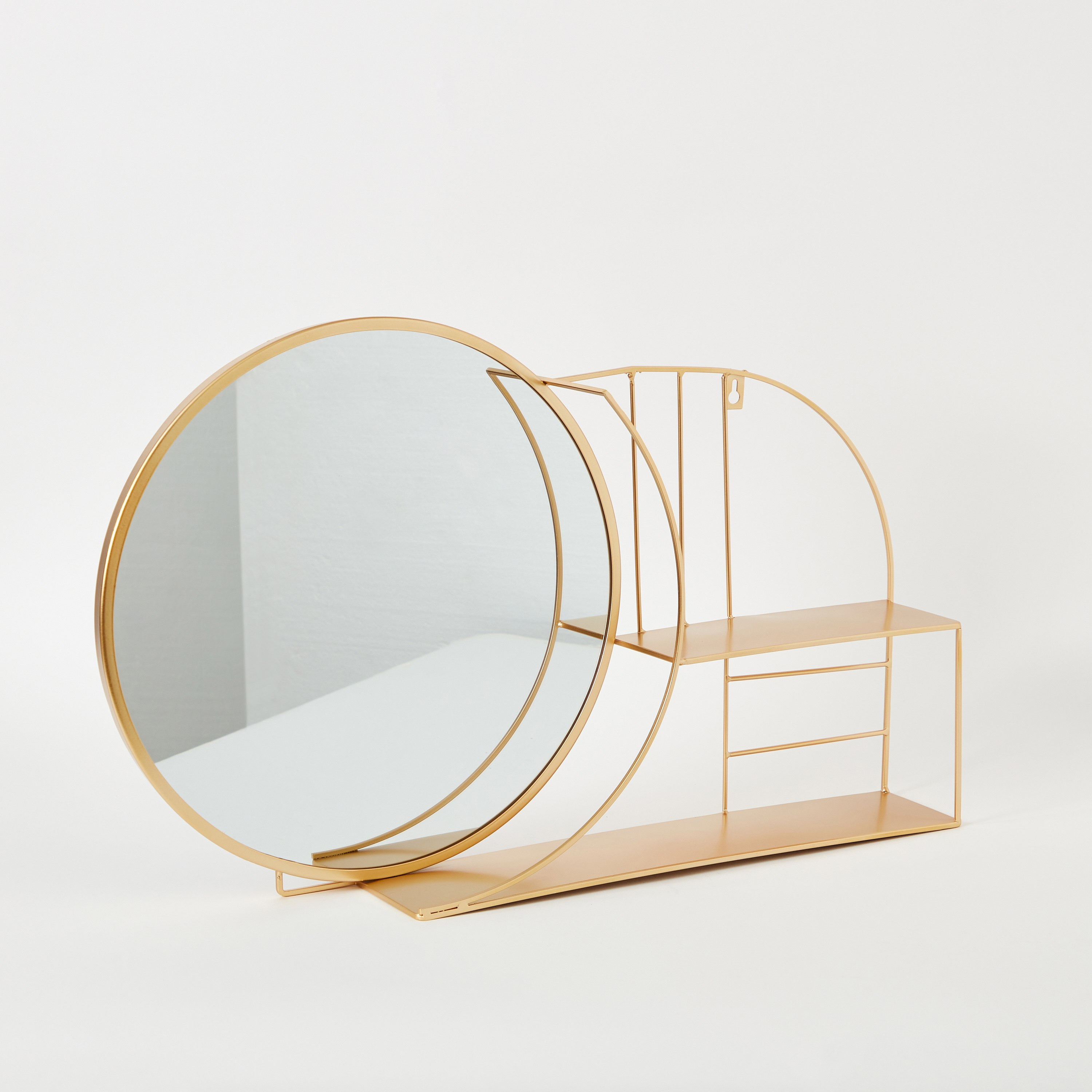 Hailee Modern Metal Circle Shelf Mirror - 66x10x40 cm-PROMO_HB_AE_B1G1_250925-image-6