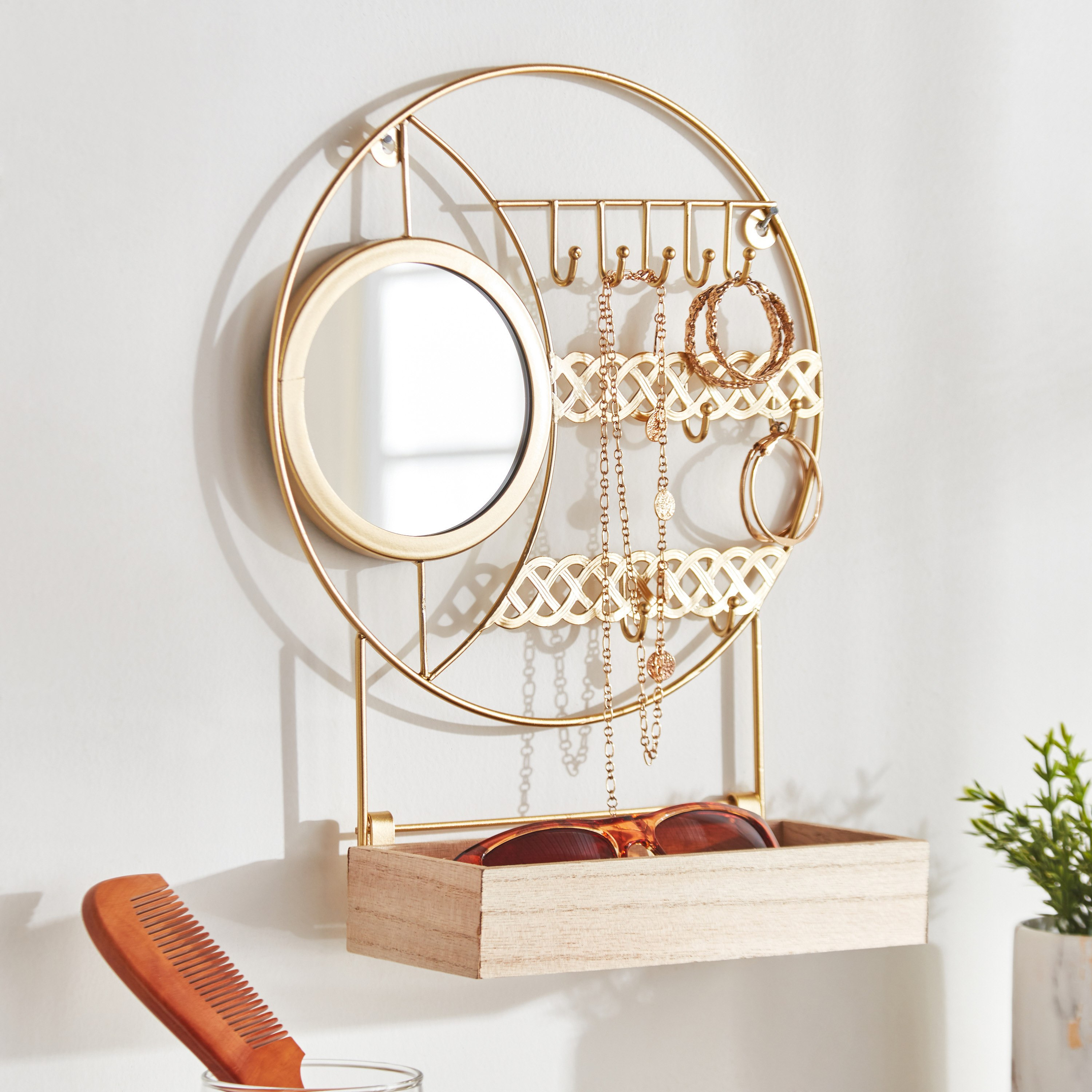 علبة مجوهرات معدن مع مرآة من هايلي- 25x10x36.5 سم-hbxhomeware-hbxdecorandfurnishings-image-1