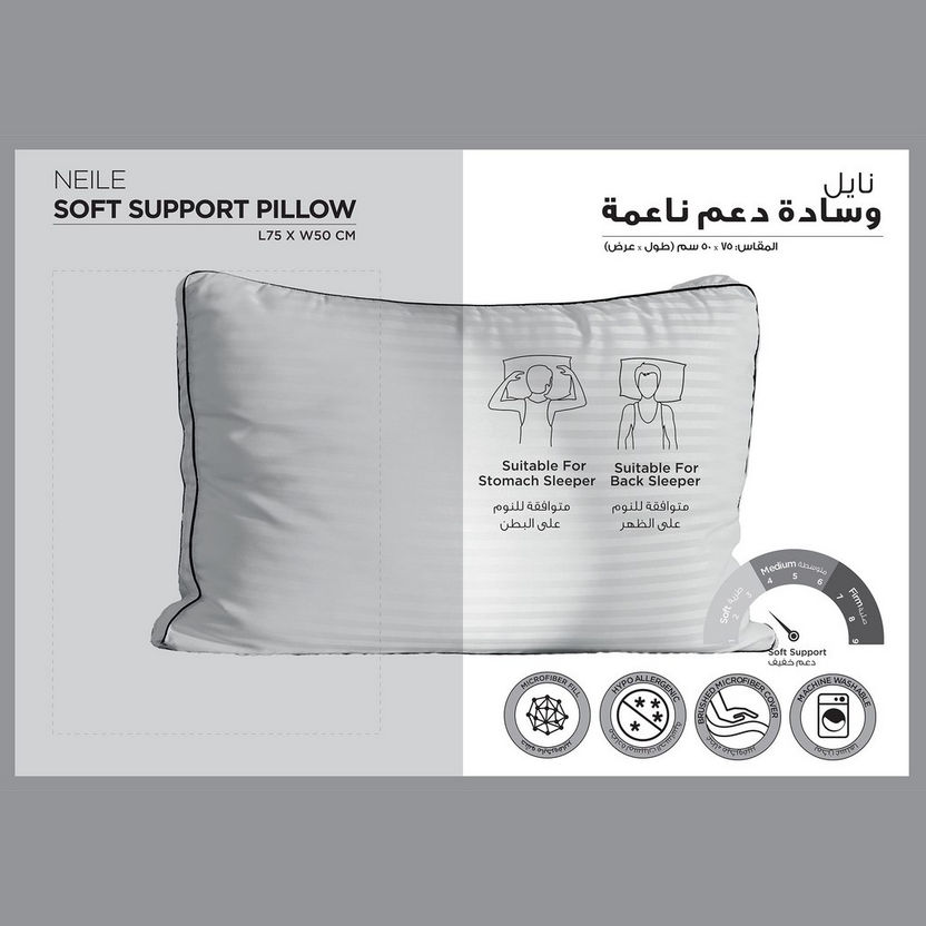 Neile Soft Support Microfiber Pillow - 50x75 cm-Sheets and Pillow Covers-image-1