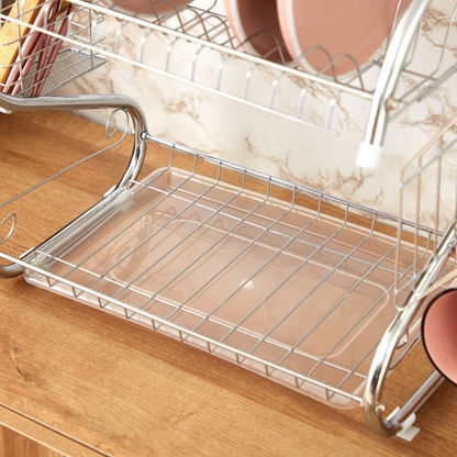 Essential 2-Tier Dish Rack with Tray - 39x24x37 cm