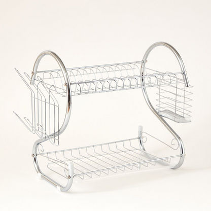 Essential 2-Tier Dish Rack with Tray - 39x24x37 cm