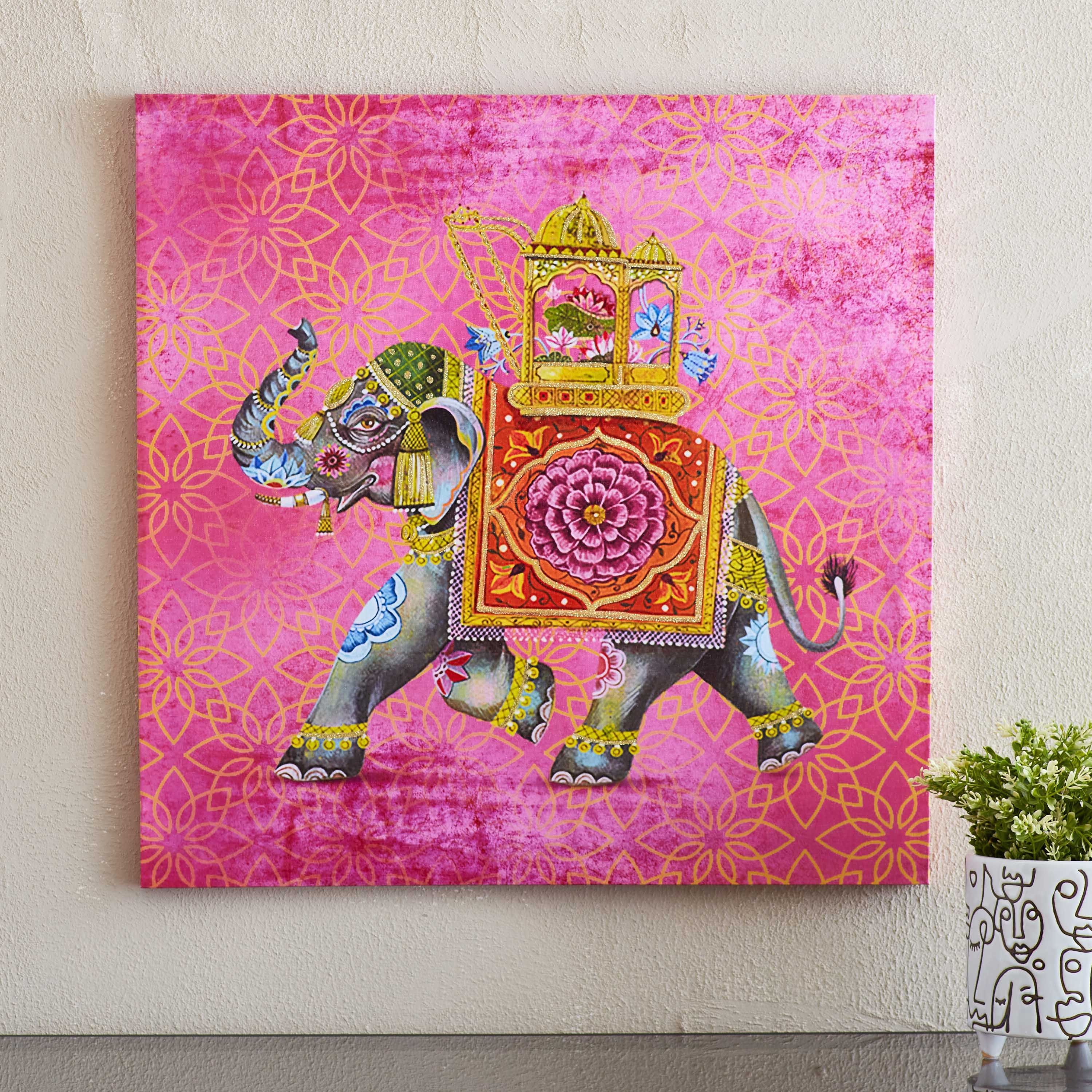 لوحة مؤطرة بتصميم فيل من سيرا - 60x60 سم-hbxhomeware-hbxdecorandfurnishings-image-1