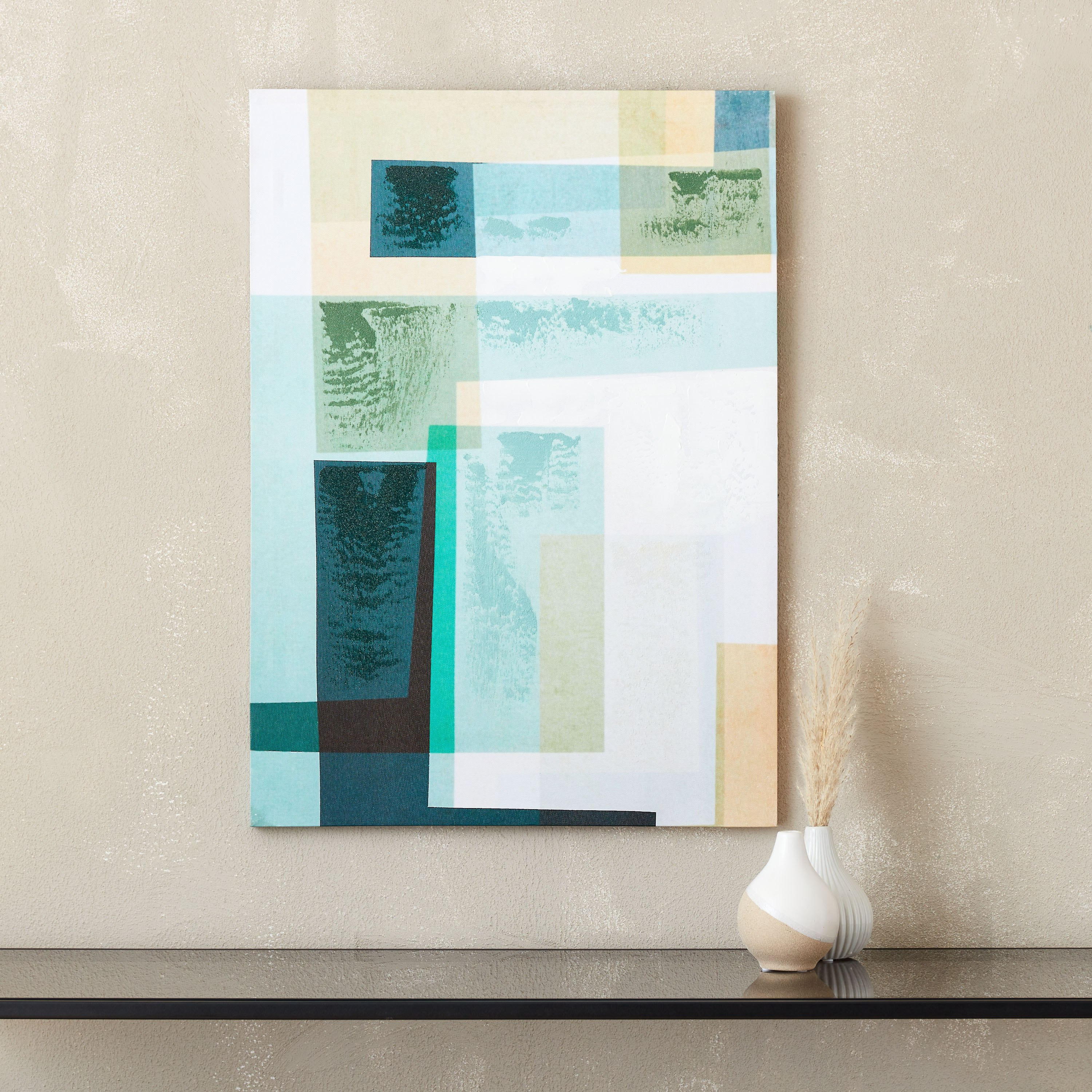 زينة حائط كانفاس مؤطرة بتصميم هندسي من سيرا - 50x70 سم-hbxhomeware-hbxdecorandfurnishings-image-1