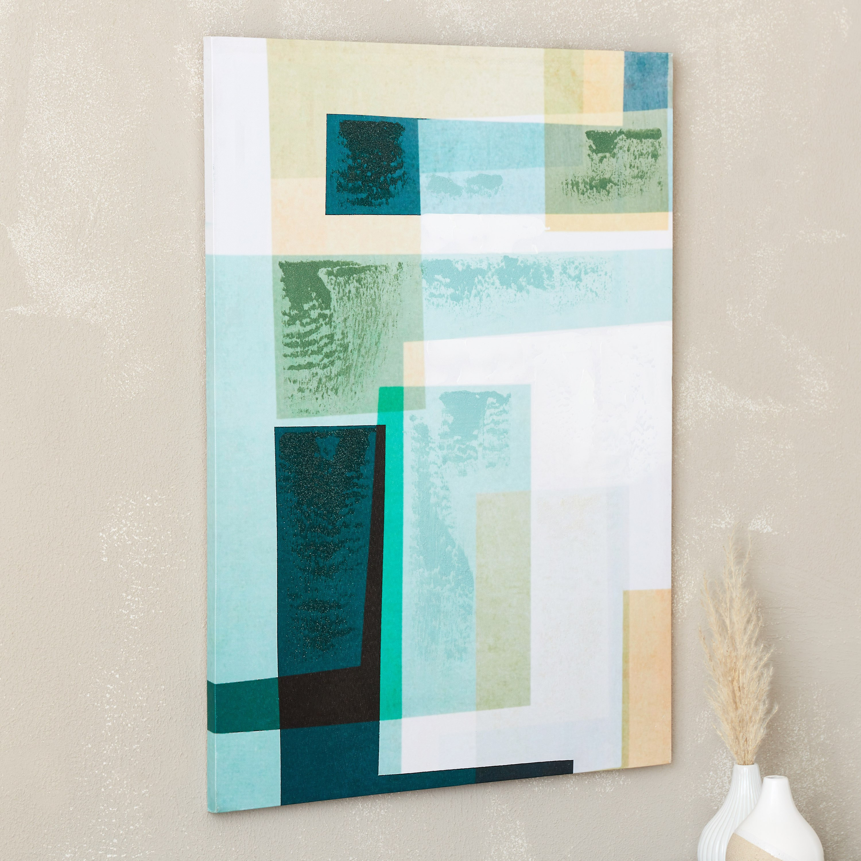 زينة حائط كانفاس مؤطرة بتصميم هندسي من سيرا - 50x70 سم-hbxhomeware-hbxdecorandfurnishings-image-2