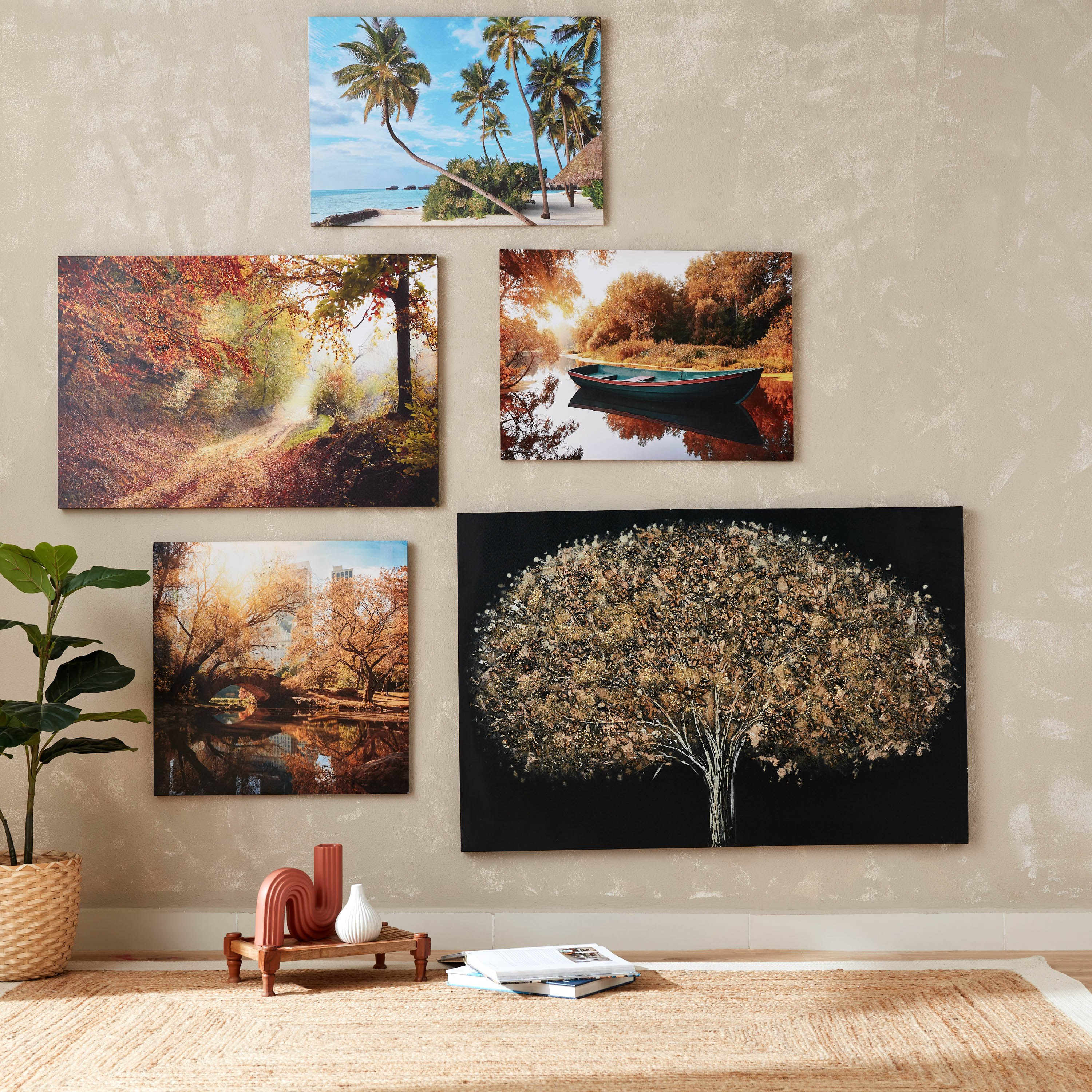 زينة حائط كانفاس مؤطرة بتصميم طبيعة من سيرا - 90x60 سم-hbxhomeware-hbxdecorandfurnishings-image-5