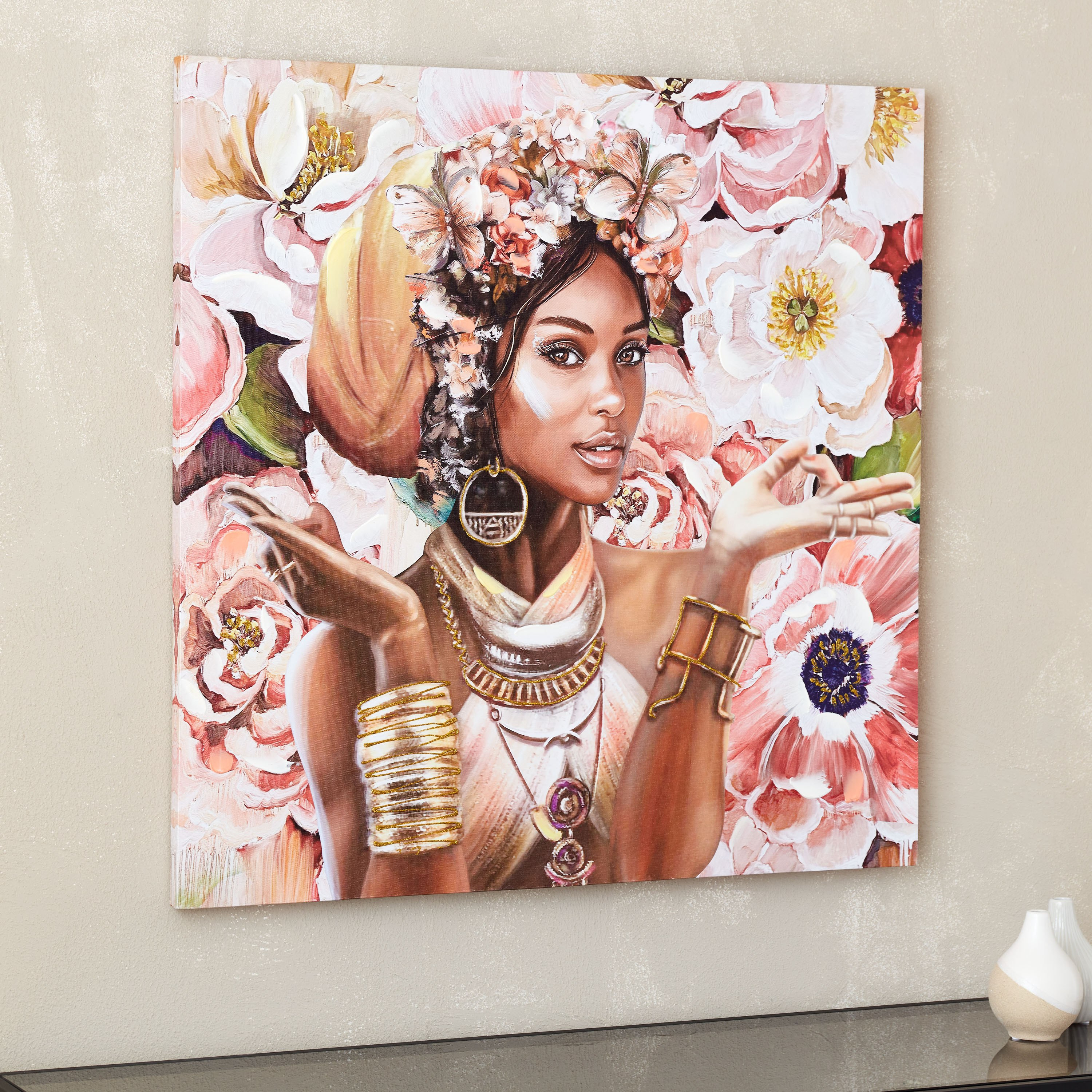 زينة حائط مؤطرة بتصميم سيدة من سيرا - 80x80 سم-PROMO_HB_AE_B1G1_250925-image-2