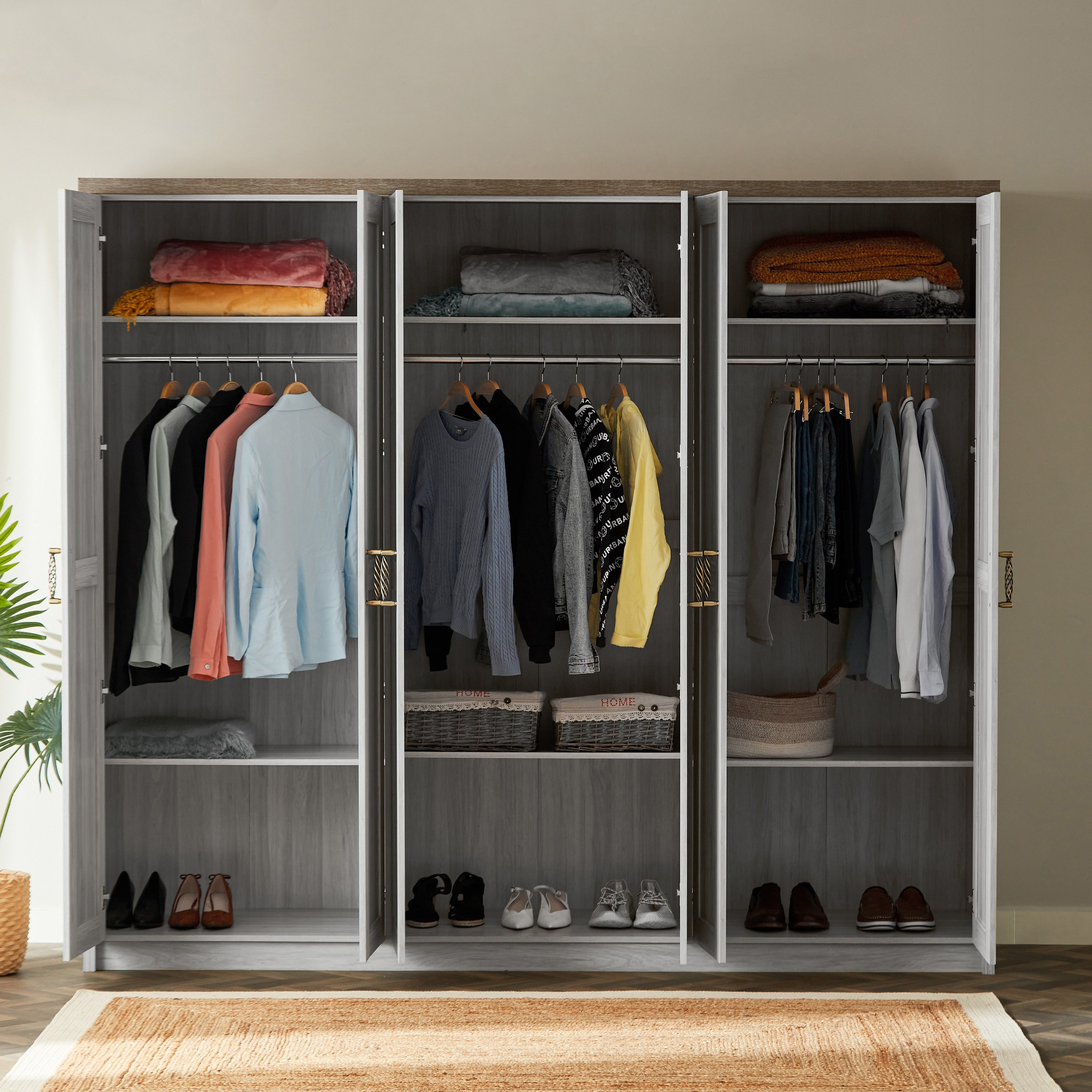 Angelic 6-Door Wardrobe with Mirror-hbxfurniture-wardrobes-image-3