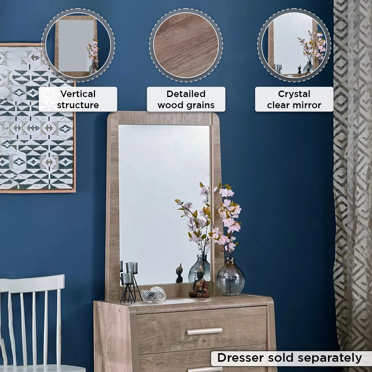 مرآة دون طاولة تزيين من كيرفي-hbxfurniture-bedroom-dressersandmirrors-image-5