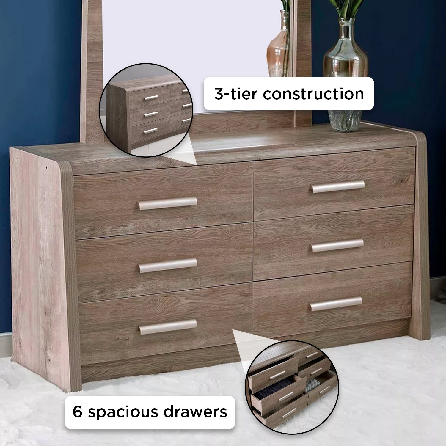 طاولة تزيين كبيرة بستة أدراج بدون مرآة-hbxfurniture-bedroom-dressersandmirrors-image-8