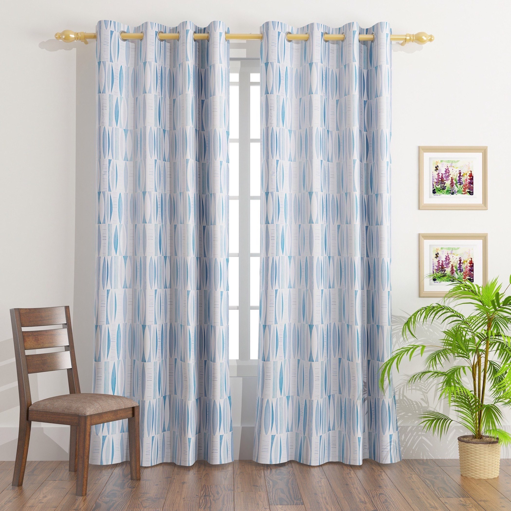 Gloom Dora 2-Piece Printed Dimout Curtain Set - 140x240 cm-hbxhomeware-hbxdecorandfurnishings-image-1