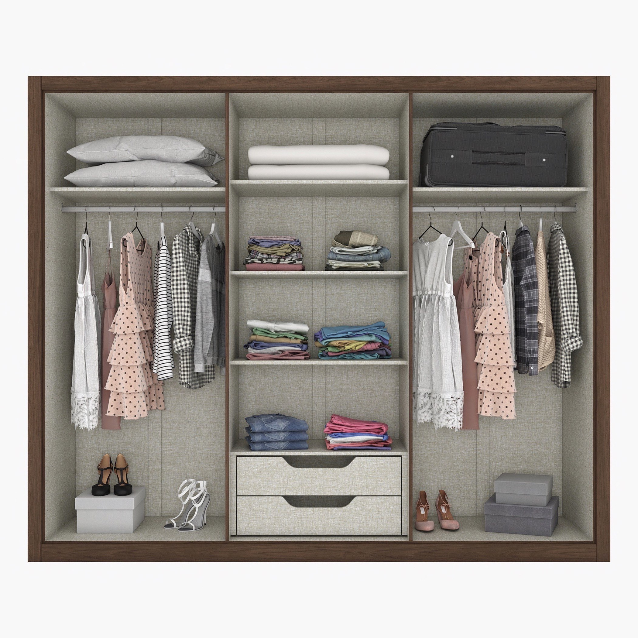 خزانة ملابس 6 أبواب بمرآة - أوسكار من موڤو -hbxfurniture-wardrobes-image-3