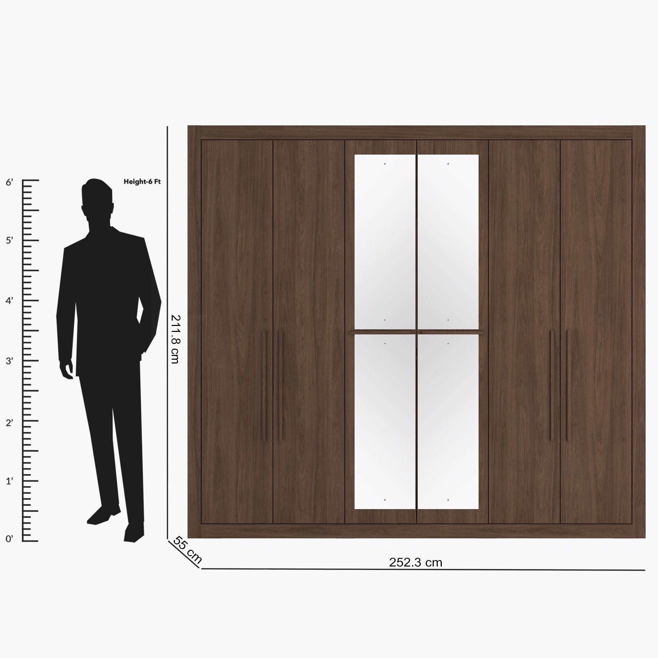 خزانة ملابس 6 أبواب بمرآة - أوسكار من موڤو -hbxfurniture-wardrobes-image-9