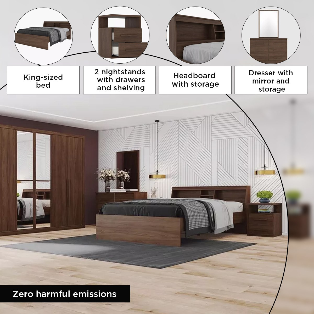 Movo Oscar 5-Piece King Bedroom Set - 180x200 cm-hbxbedroom-bedsandbedsets-bedroomsets-king-image-17