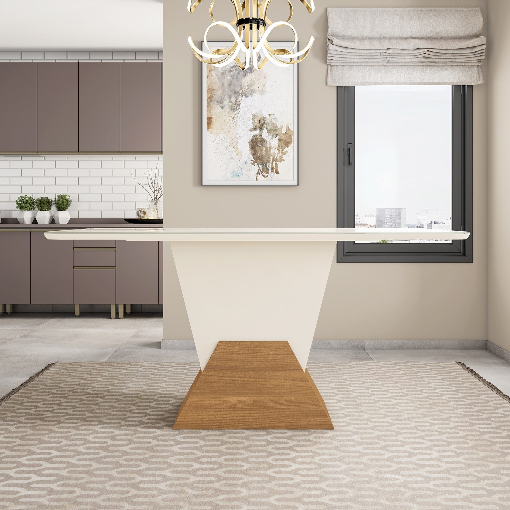 طاولة سفرة 6 مقاعد بسطح زجاج من أوتوس-hbxdiningroom-diningtablesandsets-diningtables-sixseater-image-2