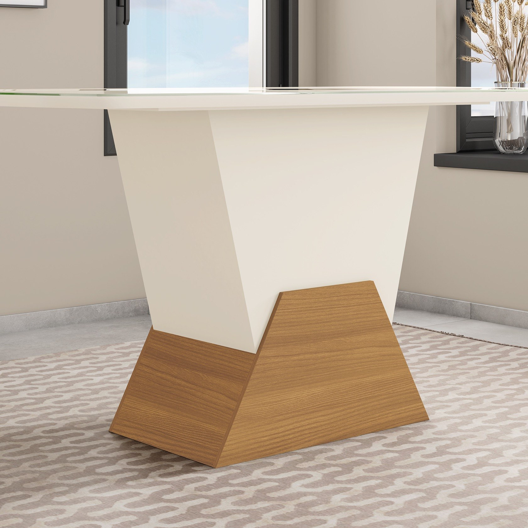 طاولة سفرة 6 مقاعد بسطح زجاج من أوتوس-hbxdiningroom-diningtablesandsets-diningtables-sixseater-image-3