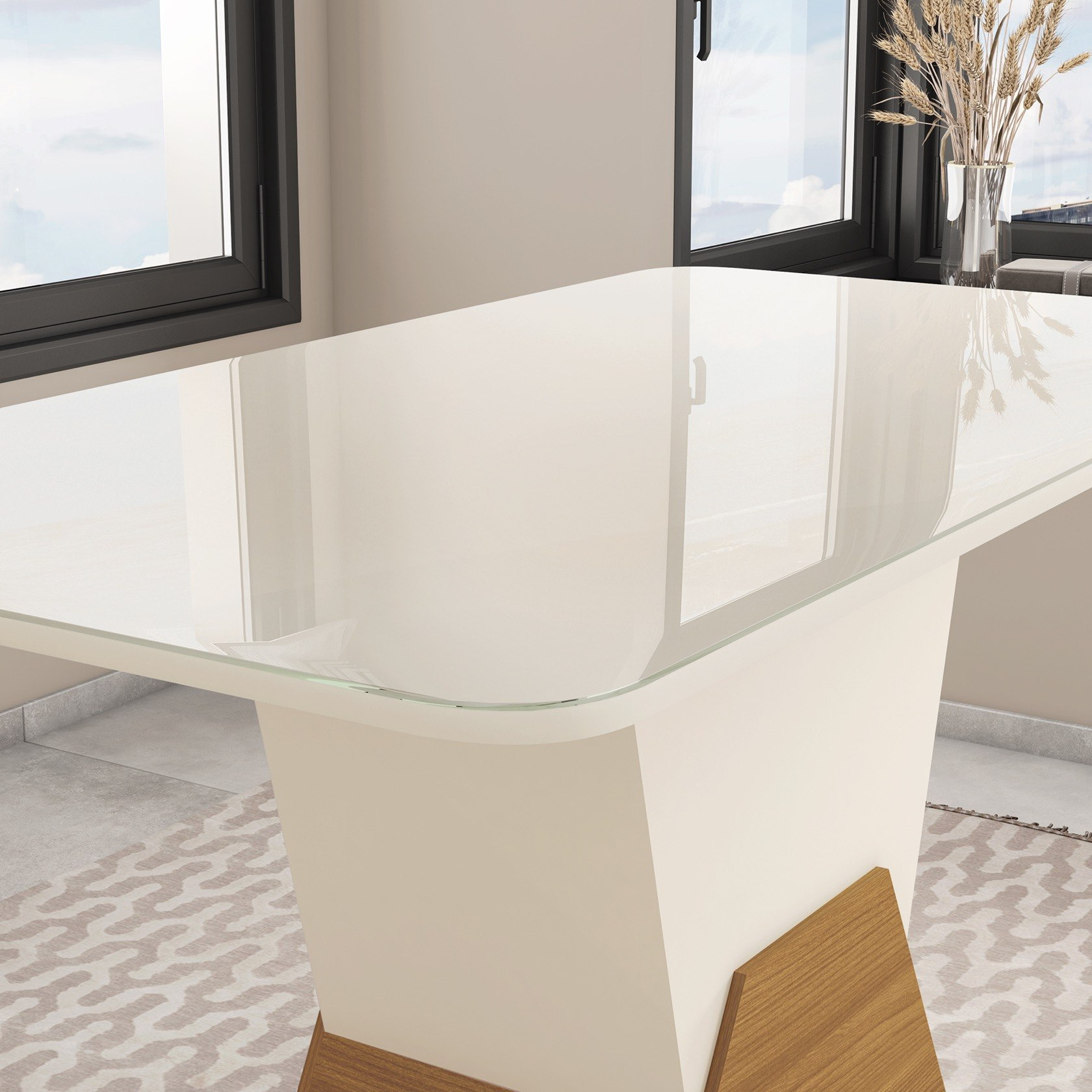 طاولة سفرة 6 مقاعد بسطح زجاج من أوتوس-hbxdiningroom-diningtablesandsets-diningtables-sixseater-image-6