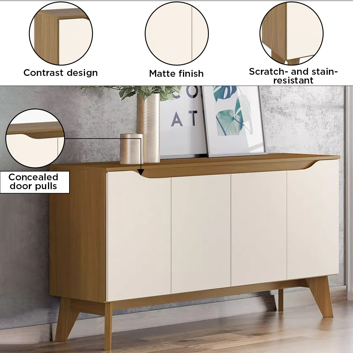 وحدة تخزين بـ4 أبواب من أوتس-hbxfurniture-diningroom-buffetsandsideboards-image-4