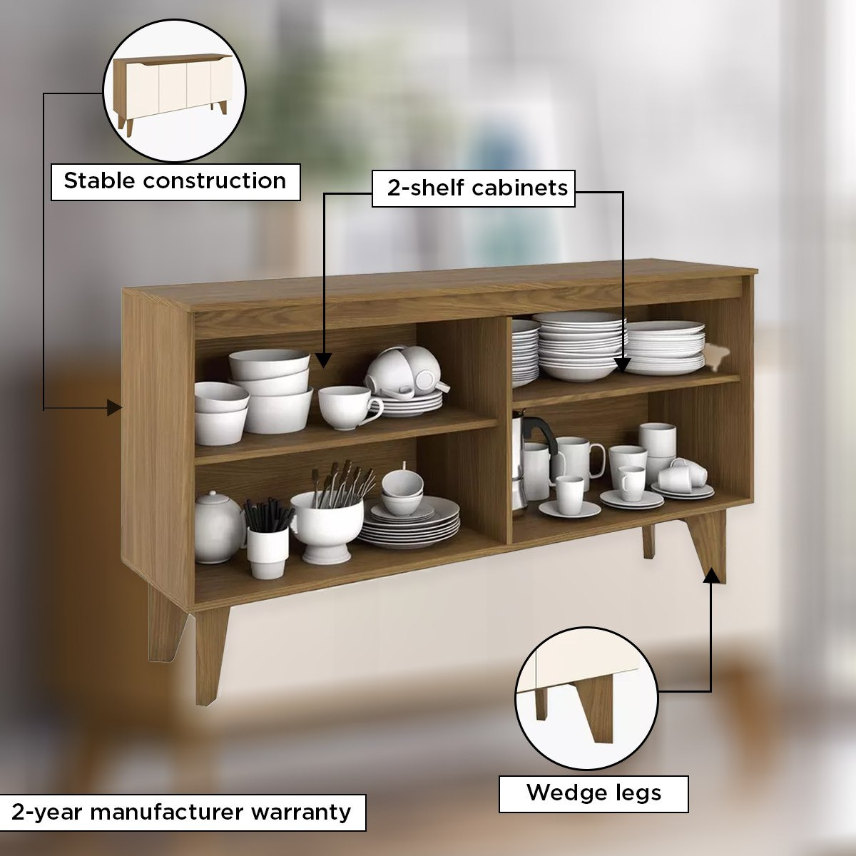 وحدة تخزين بـ4 أبواب من أوتس-hbxfurniture-diningroom-buffetsandsideboards-image-5