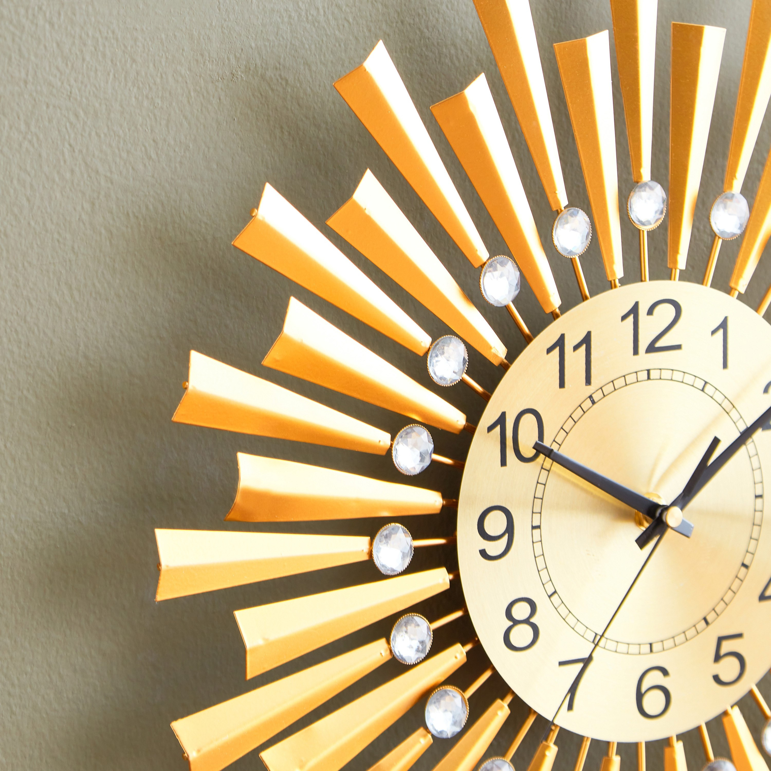 ساعة حائط معدن وكريستال من هارفي - 40 سم-hbxdiningroom-decorandaccessories-clocks-image-3