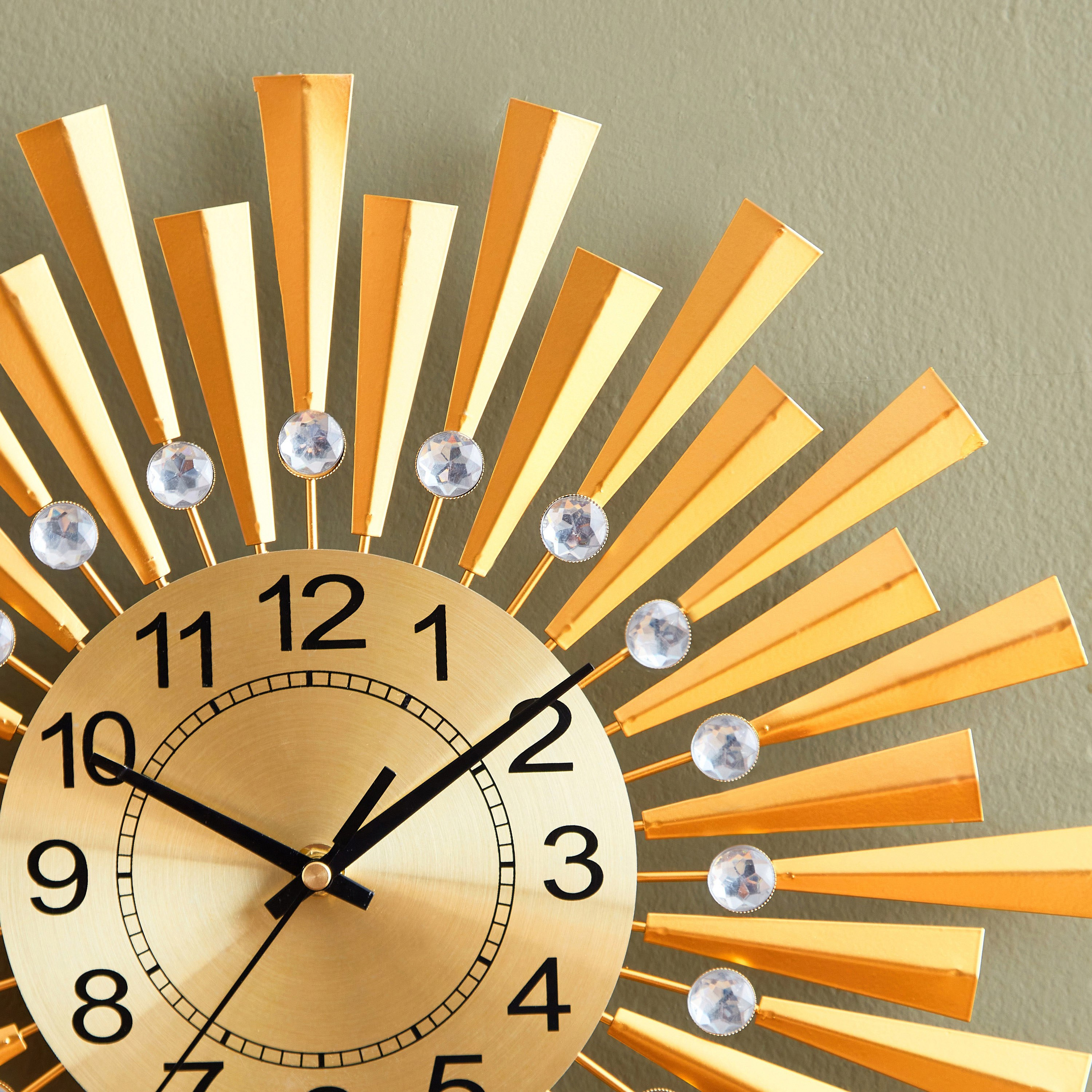 ساعة حائط معدن وكريستال من هارفي - 40 سم-hbxdiningroom-decorandaccessories-clocks-image-4