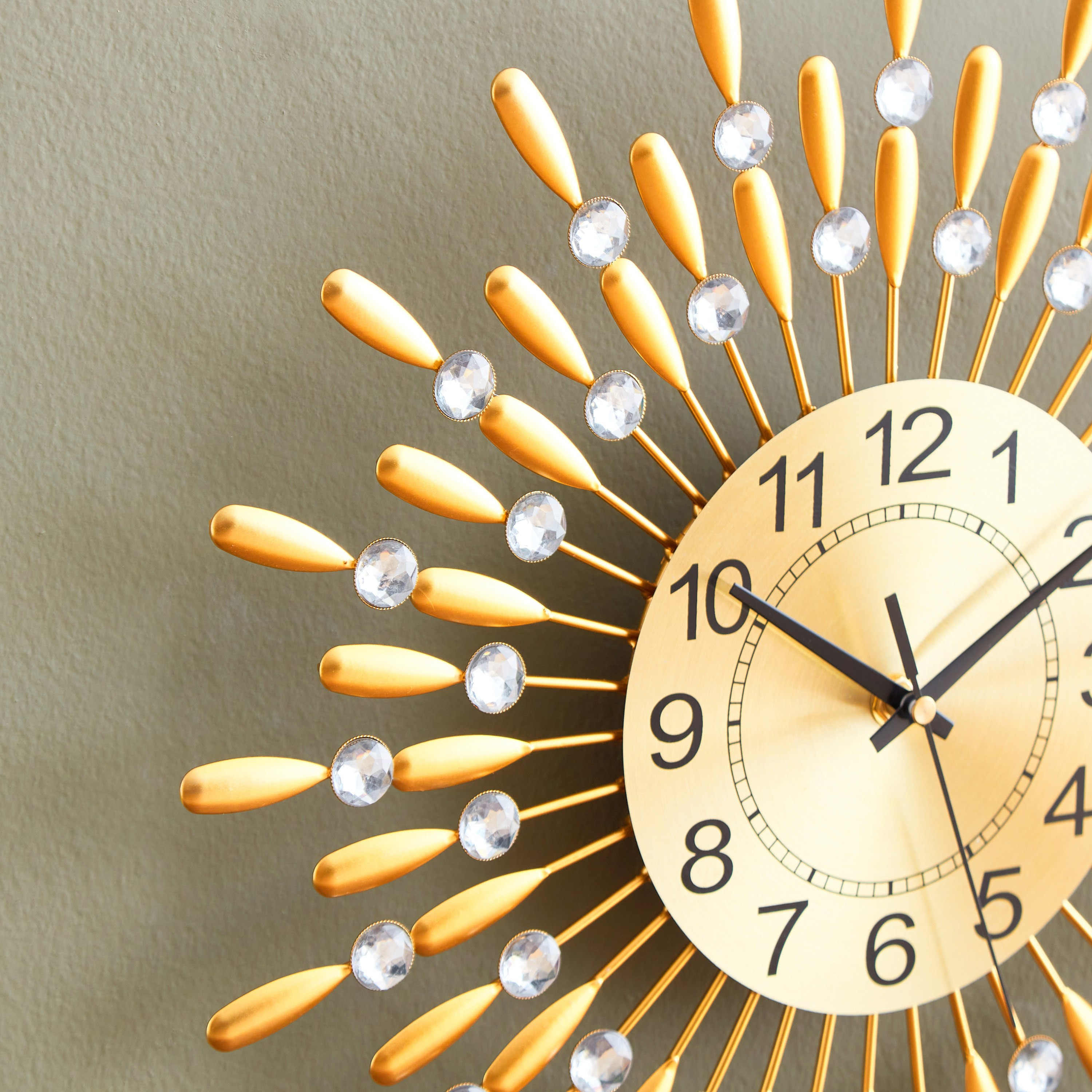 ساعة حائط معدن وكريستال من هارفي - 40 سم-hbxdiningroom-decorandaccessories-clocks-image-3