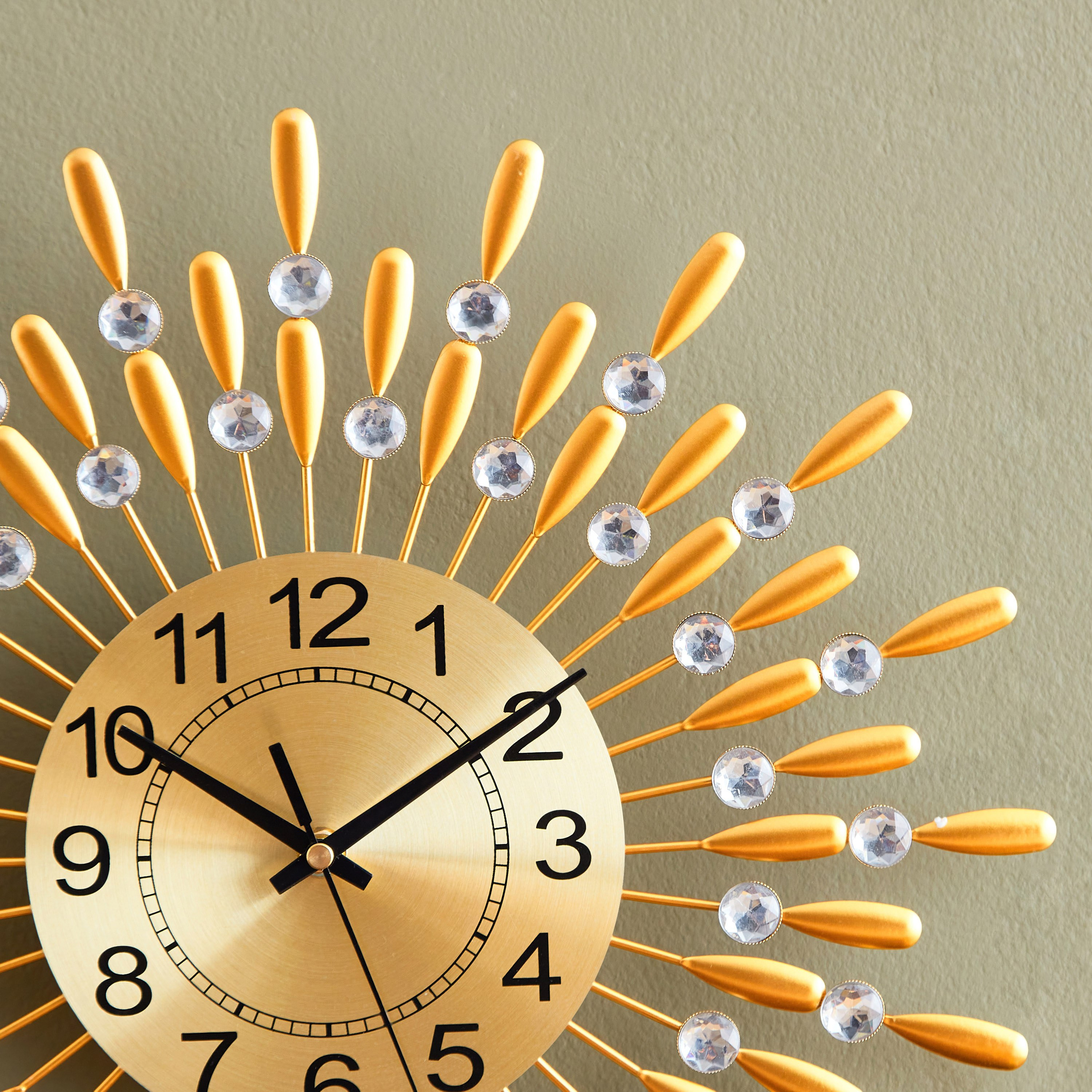 ساعة حائط معدن وكريستال من هارفي - 40 سم-hbxdiningroom-decorandaccessories-clocks-image-4