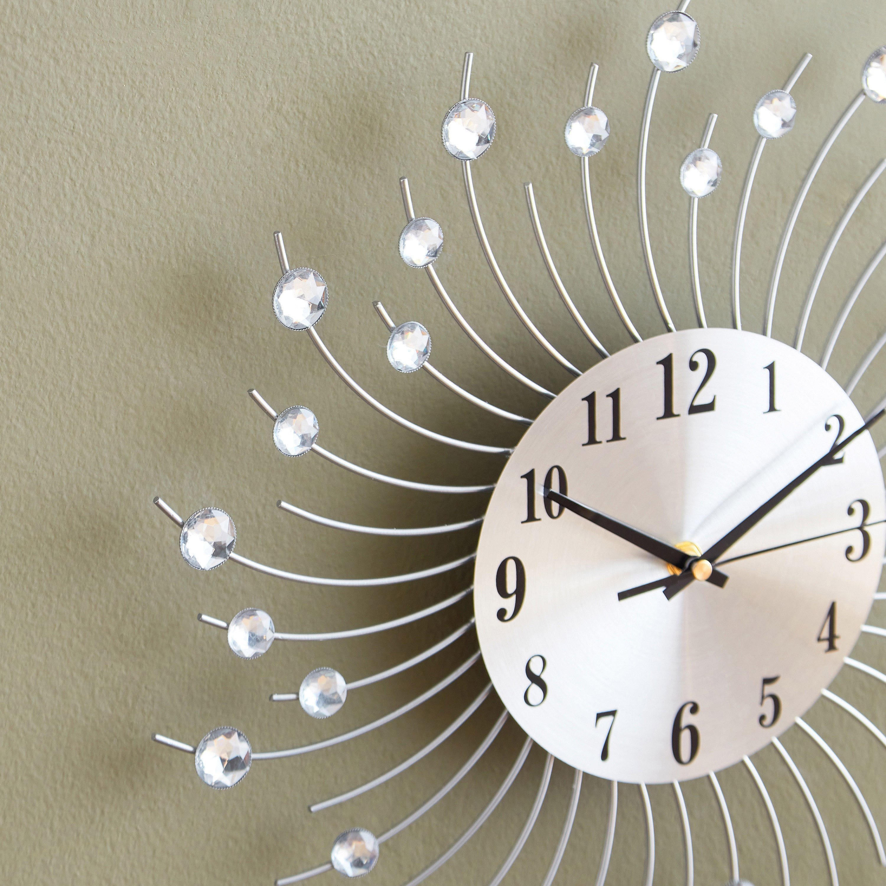 ساعة حائط معدن وكريستال من هارفي - 39 سم-hbxdiningroom-decorandaccessories-clocks-image-3